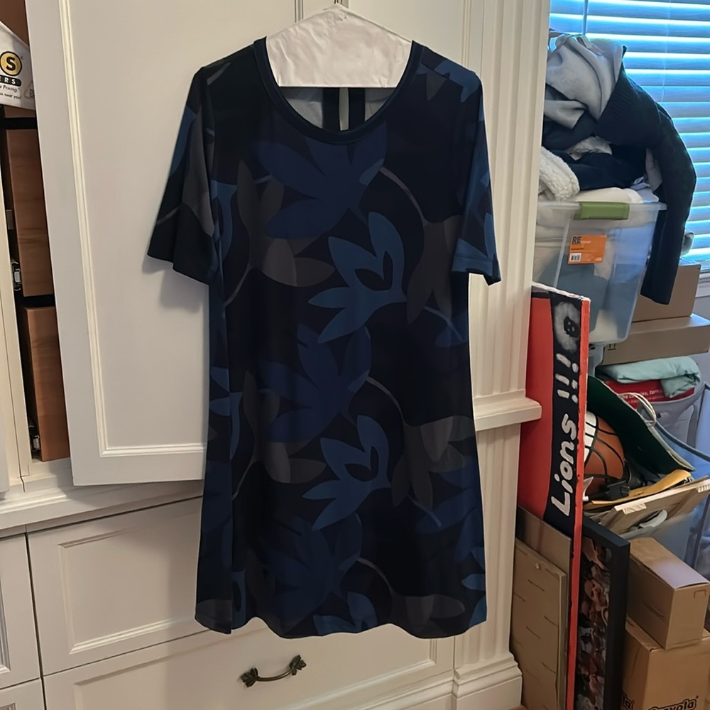 Blue floral, Medium, LOFT, Tshirt Dress